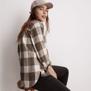 Madewell Flannel Oversized Ex-Boyfriend Swing Shirt in Plaid